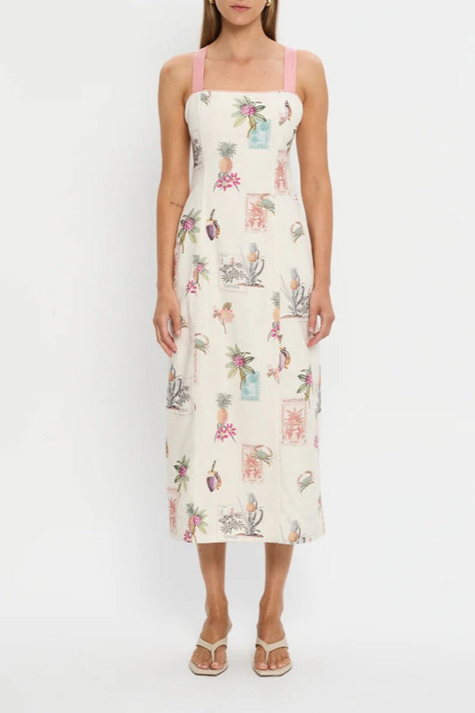 Tie-Waist Tank Midi Dress