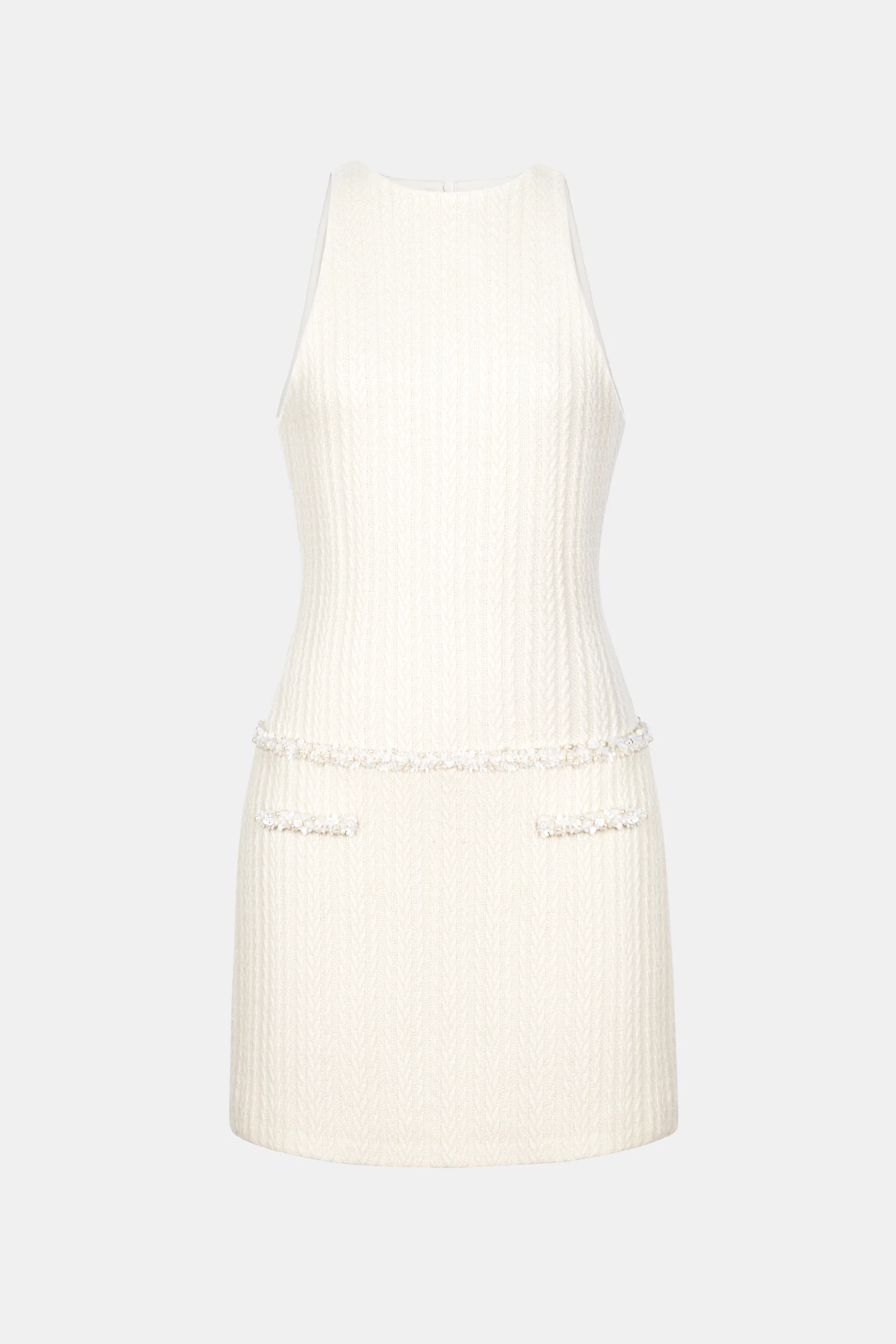 Abene Bow Beaded Embellished Knit Cape - White