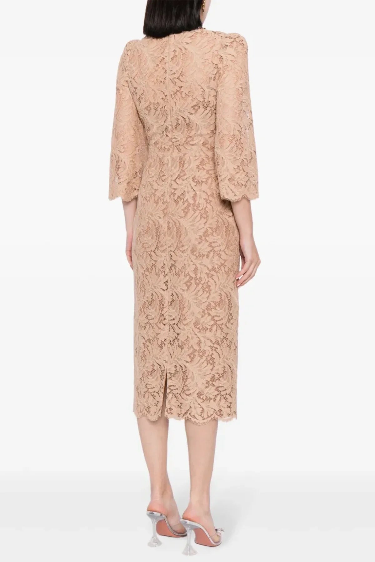 Acotas Lace Crystal-embellished Midi Dress - Nude