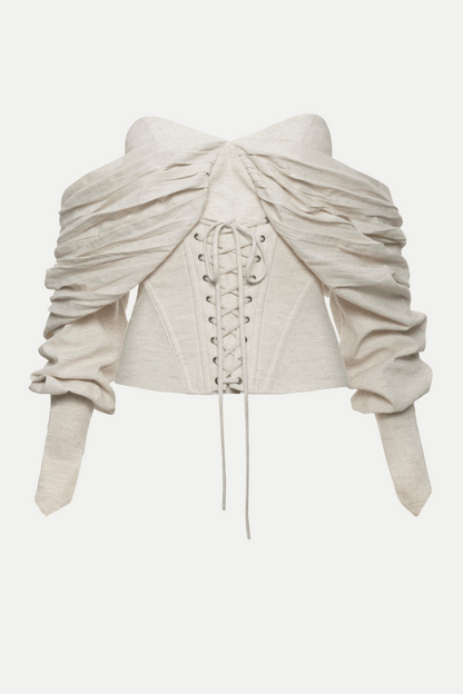 Andaia Off Shoulder Lace Up Corset Top