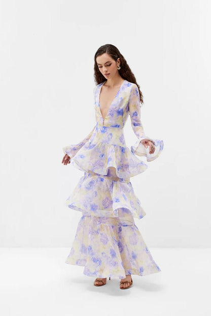 Floral Tiered Ruffle Maxi Dress