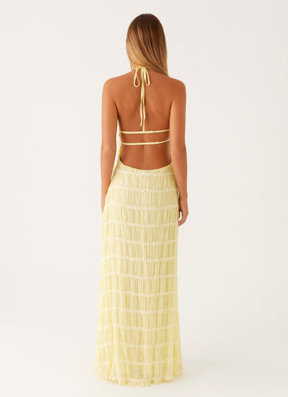 Caroline - Textured Halter Maxi Dress