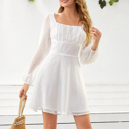 DressBetty - 2024 Winter Temperament Elegant Casual Fashion Long Sleeve High Waist Midi Dress