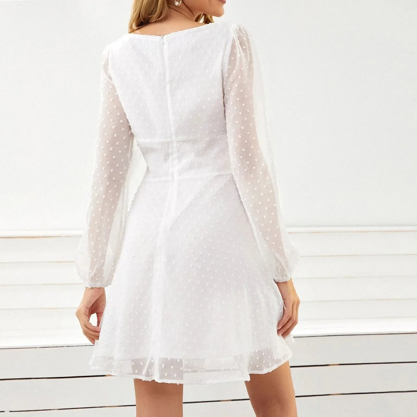 DressBetty - 2024 Winter Temperament Elegant Casual Fashion Long Sleeve High Waist Midi Dress