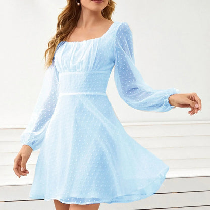 DressBetty - 2024 Winter Temperament Elegant Casual Fashion Long Sleeve High Waist Midi Dress