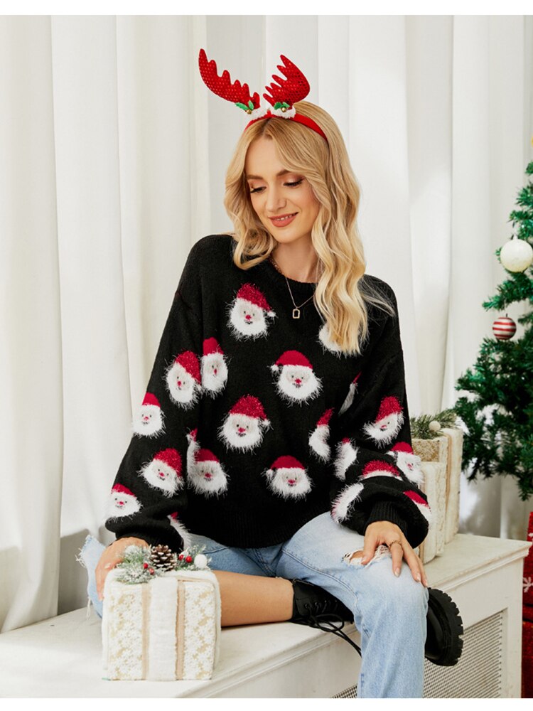 DressBetty - Christmas Knitted Santa Claus Cute Warm Furry Sweater