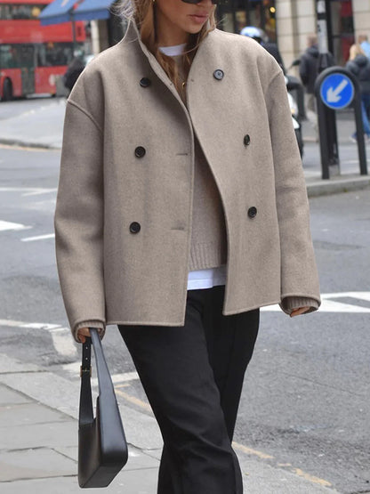 Casual Style Oversized Button-Down Jacket