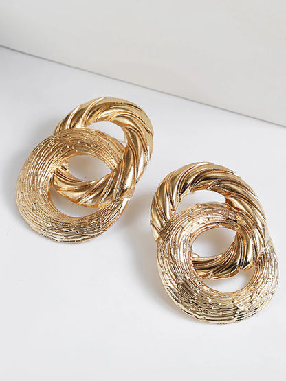 Cross Circular Drop Earrings