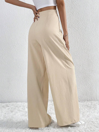 Oldmoney Style Pleated Wide Leg Pants