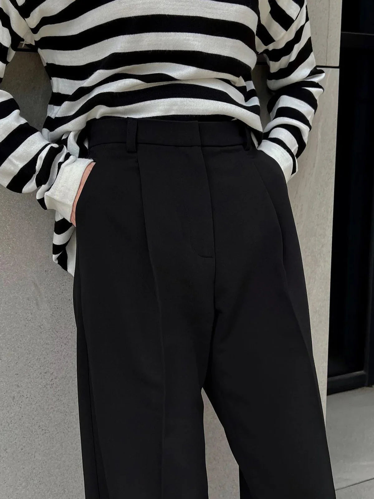 Must-have High-Waist Wide Leg Black Pants