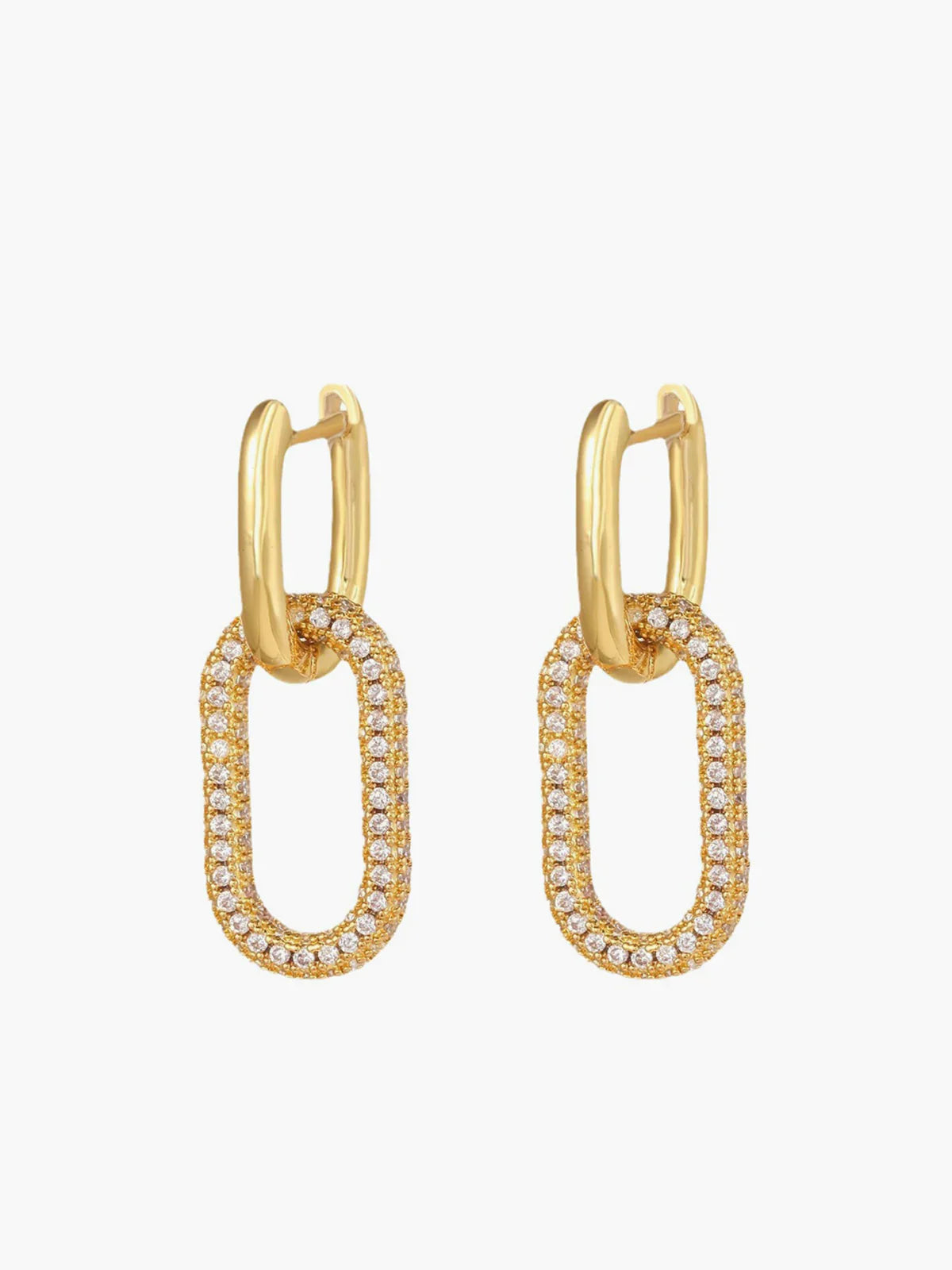 Zircon Hoop Pendant Earrings