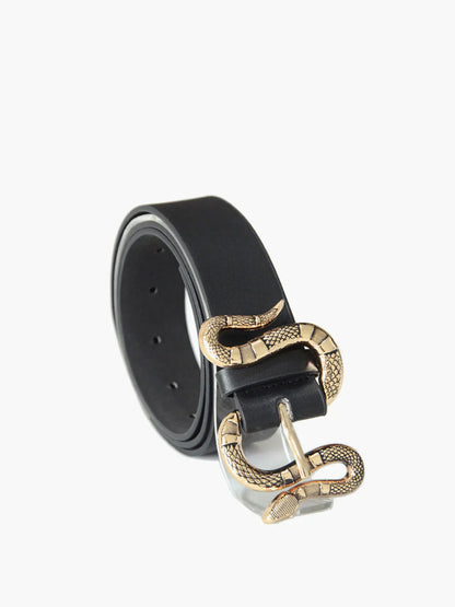 All-Match Snake Buckle Leather Belt