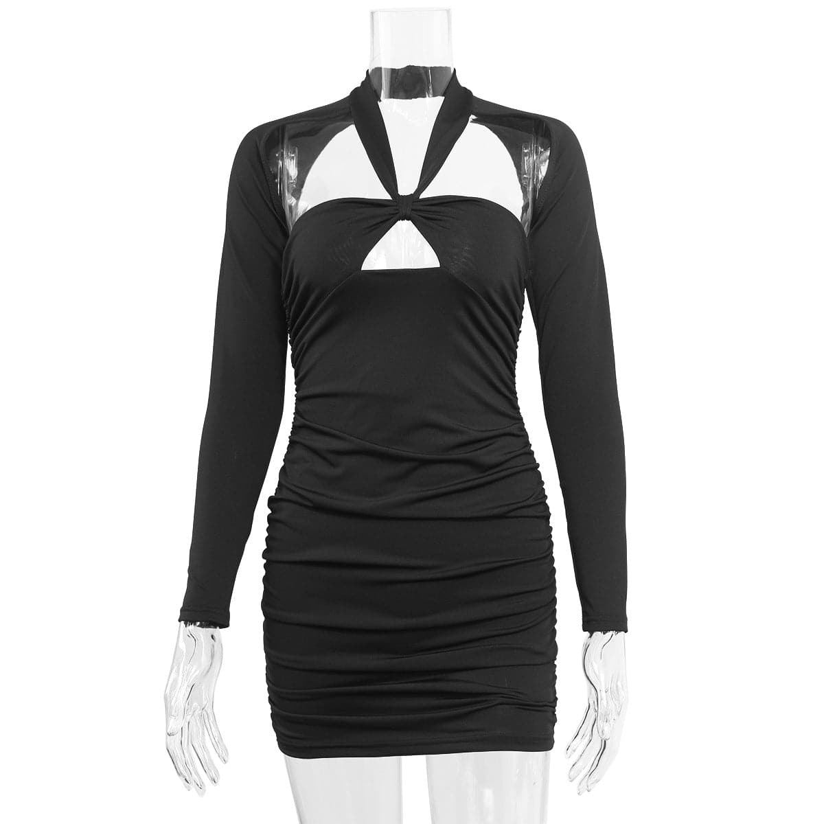 DressBetty - Black Sexy V-neck Cut-out Night Culb Dress