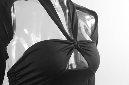 DressBetty - Black Sexy V-neck Cut-out Night Culb Dress