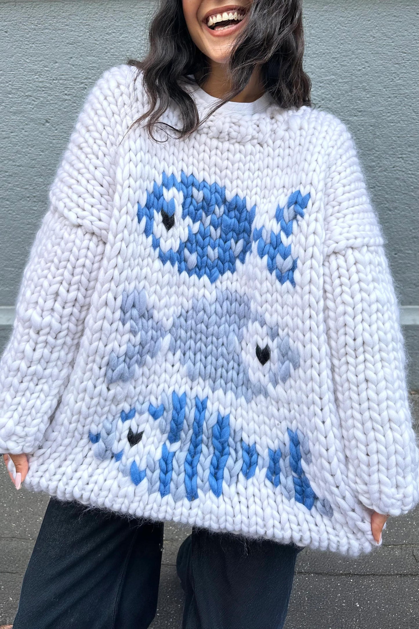 Chunky Knit Fish Pattern Sweater