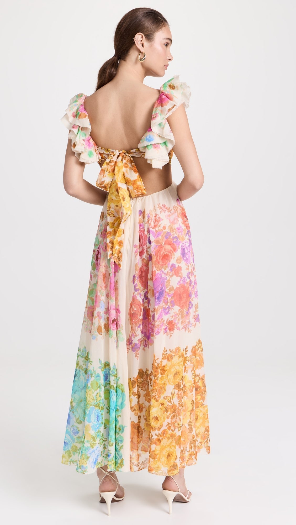 Maya | Boho Blossom Ruffle Midi Dress