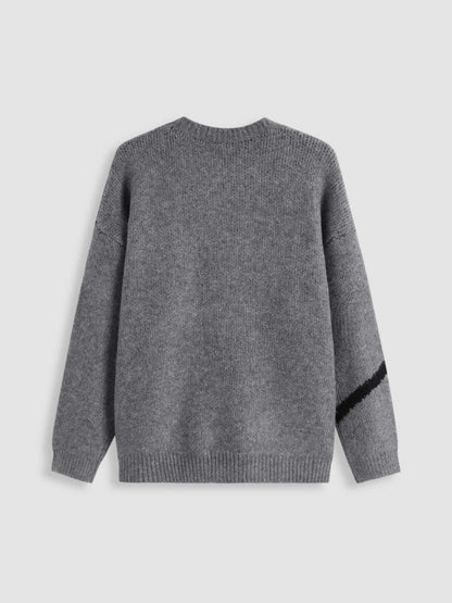 Bowknot Round Neck Oversized Knit Sweater
