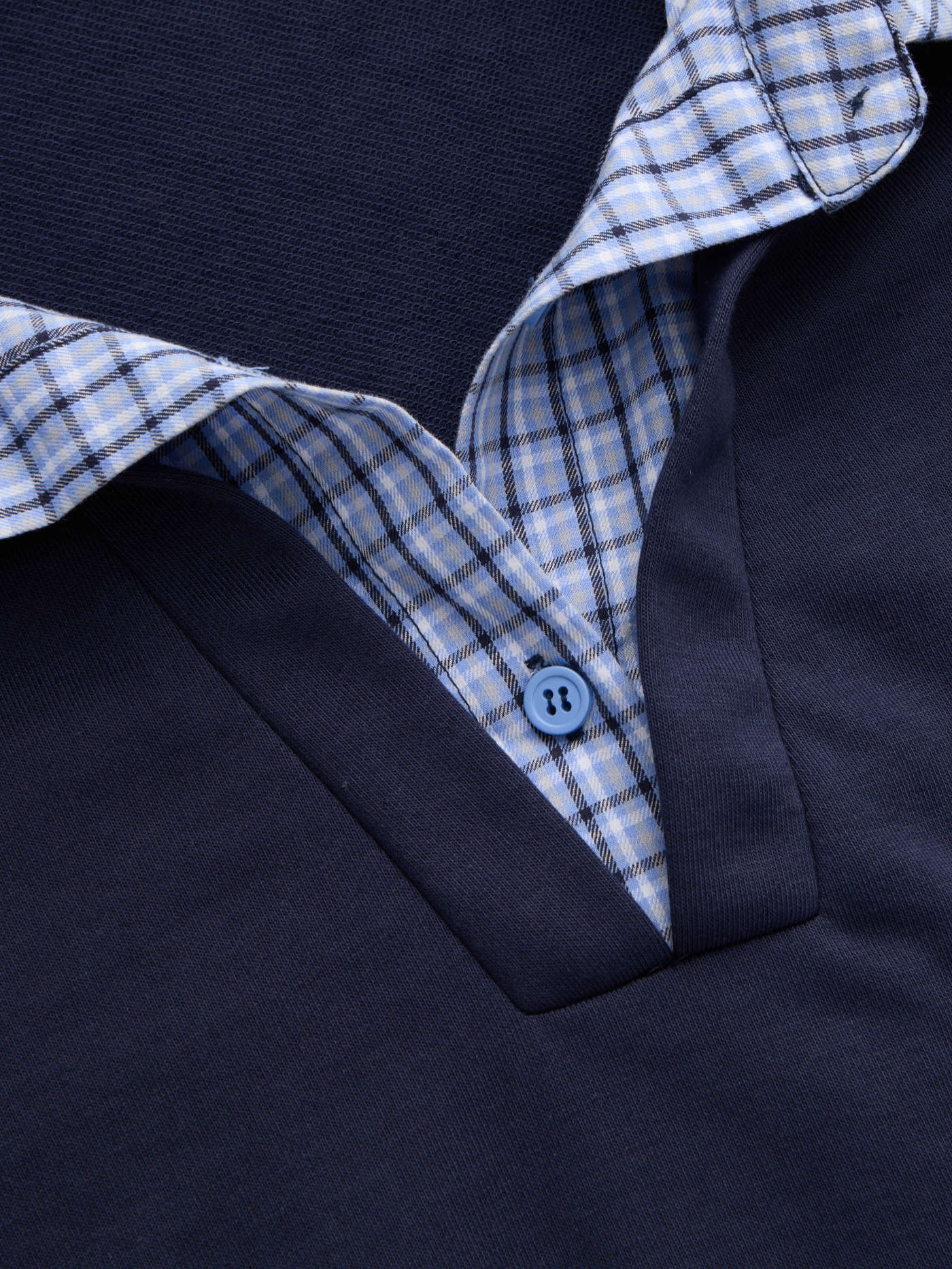 Terry Checks Collar Sweatshirt