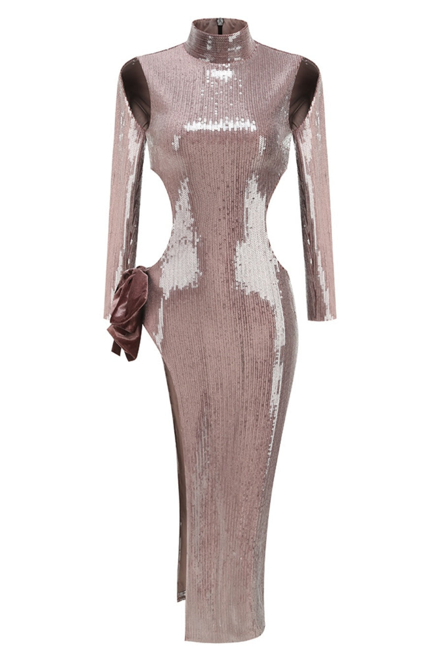 Calla Sequin Cutout Slit Maxi Dress