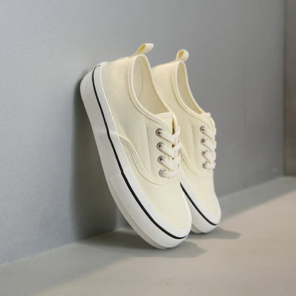 Canvas Lace Up Shallow Casual Solid Color Comfort Runner Outsole Fashion Skateboard