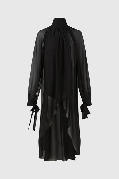 Carii Ruched Blouse - Black
