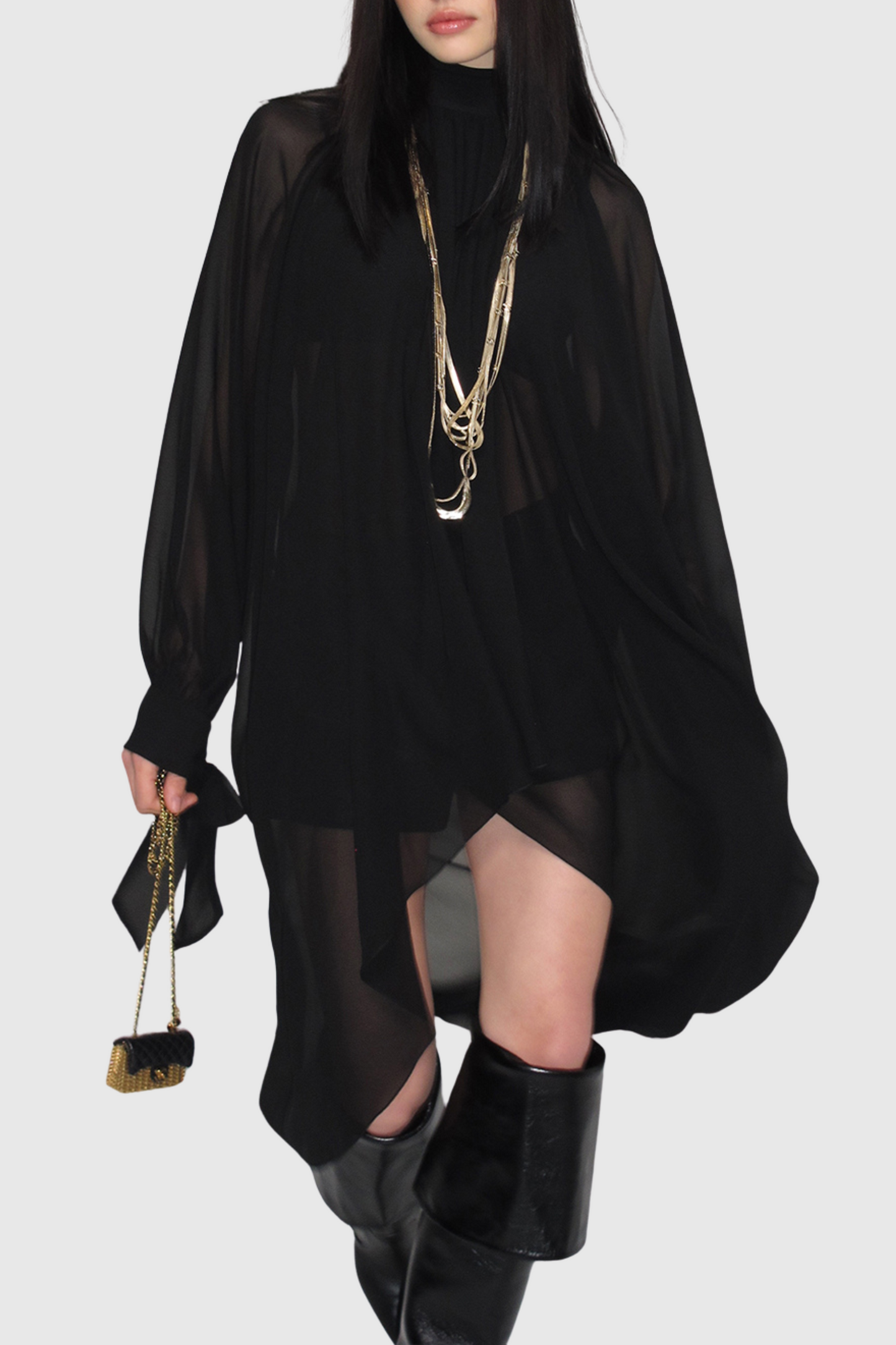 Carii Ruched Blouse - Black