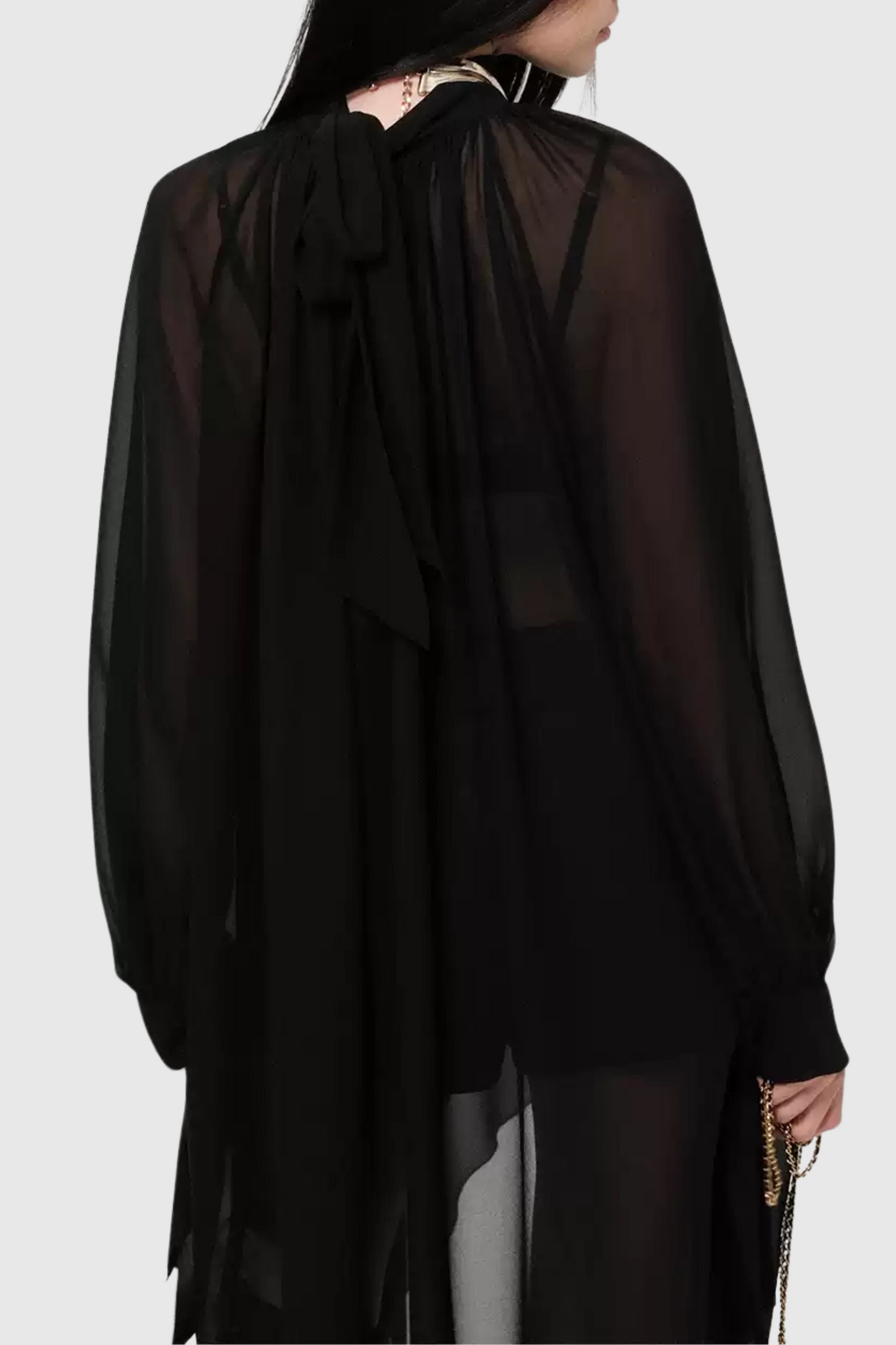 Carii Ruched Blouse - Black