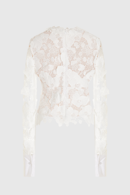Cavallo Guipure Lace Long Sleeve Blouse