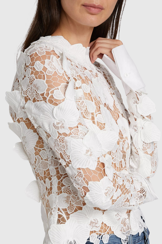 Cavallo Guipure Lace Long Sleeve Blouse