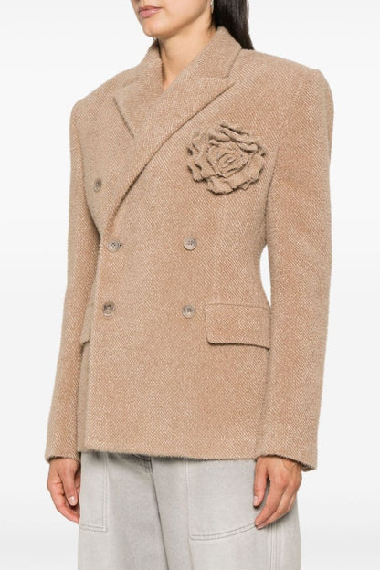 Celeste Floral Lapel Blazer - Khaki