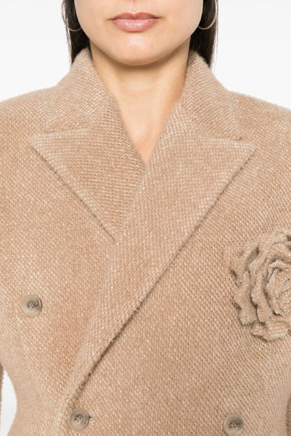 Celeste Floral Lapel Blazer - Khaki