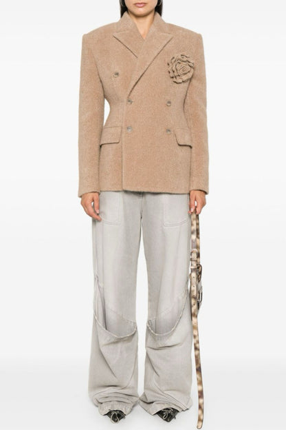 Celeste Floral Lapel Blazer - Khaki