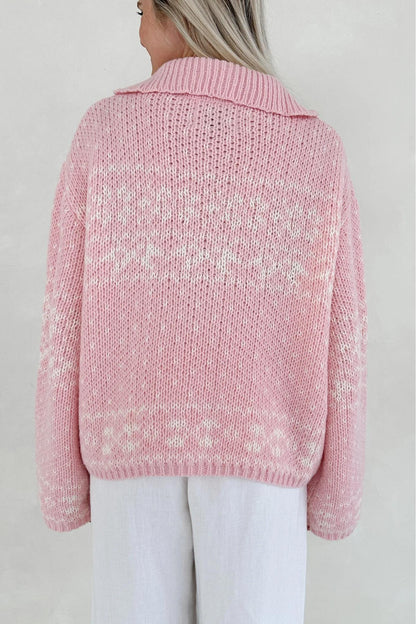 Claire Bow Zip Up Cardigan