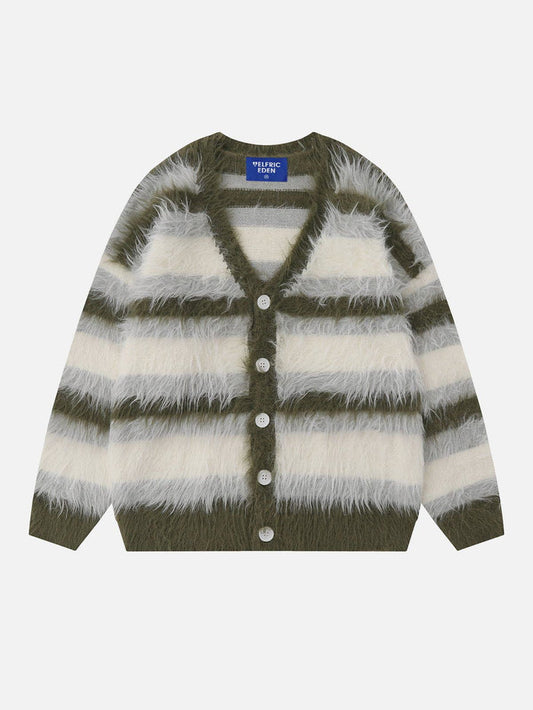 Color Block Horizontal Striped Cardigan
