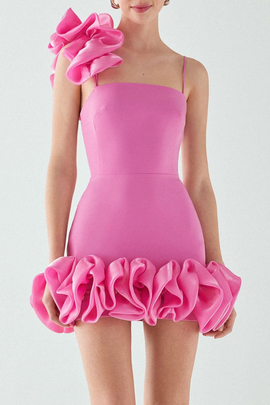 Constance Puff Satin Mini Dress