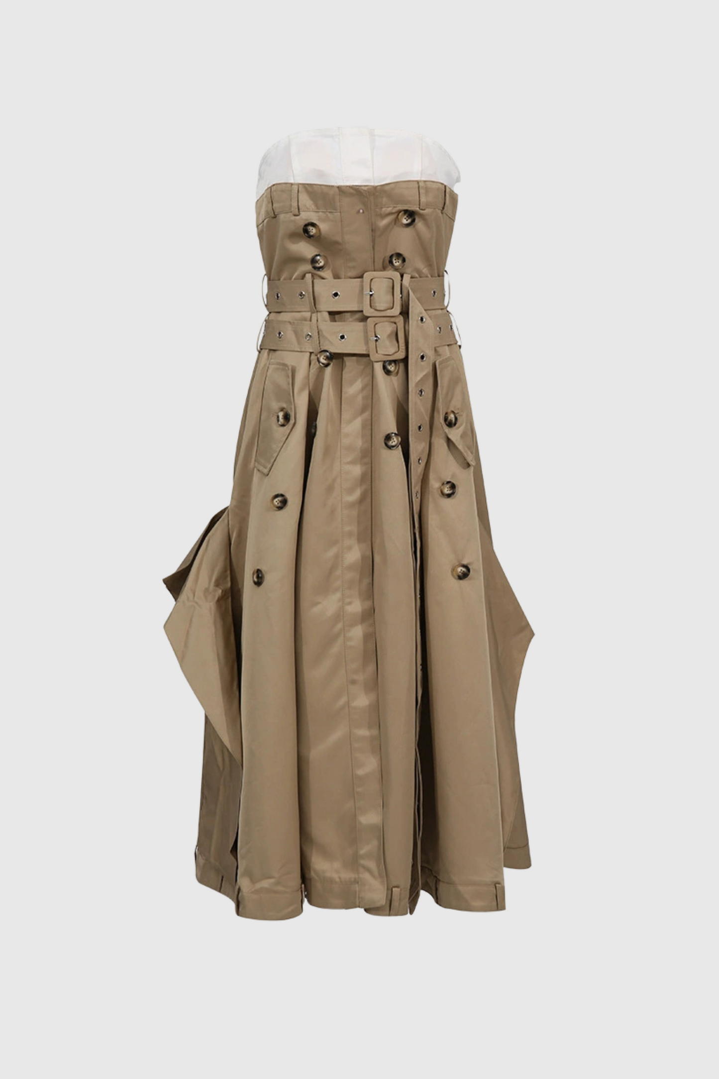 Cordero Strapless Trench Belted Midi Dress