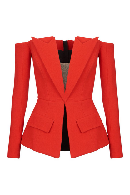 Coretta Off Shoulder V-neck Blazer