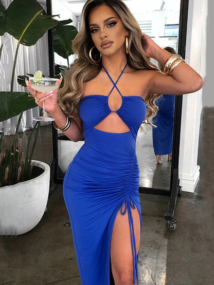 DressBetty - 2024 Hot Summer Sexy Sleeveless Cut Out Club Party Vestido Midi Dress