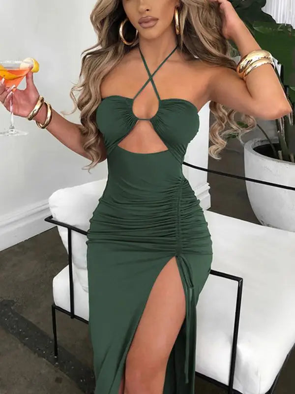 DressBetty - 2024 Hot Summer Sexy Sleeveless Cut Out Club Party Vestido Midi Dress