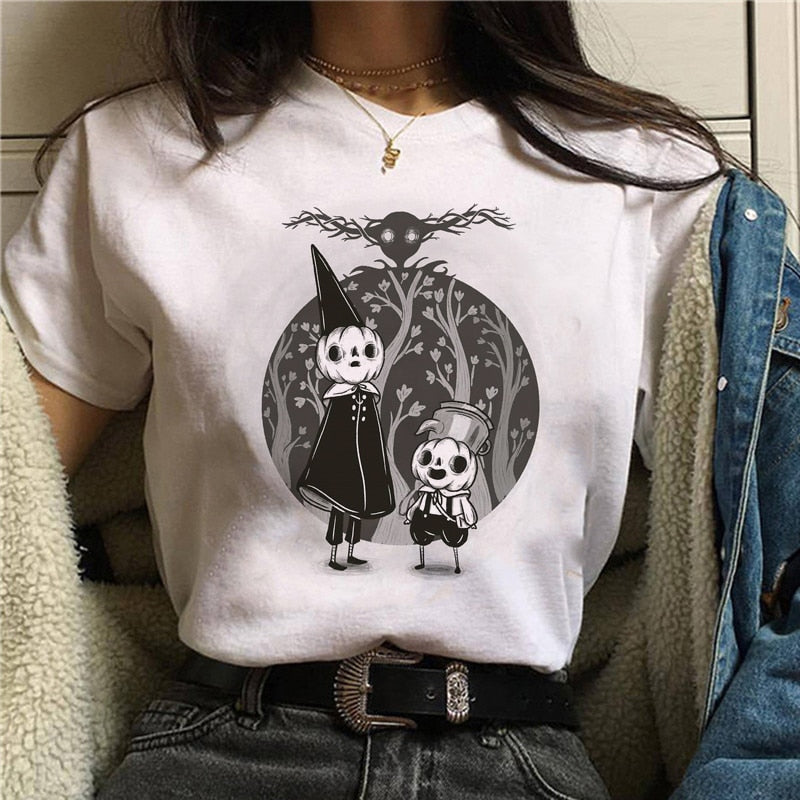 DressBetty - Cute Cartoon Cat Mushroom Print Women T Shirt