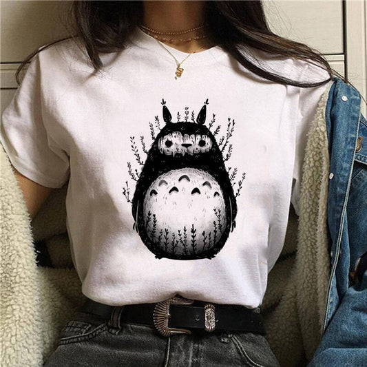 DressBetty - Cute Cartoon Cat Mushroom Print Women T Shirt