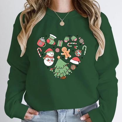 Heart Tree Snowman Christmas Hoodie