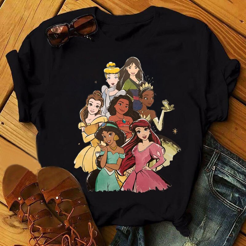 DressBetty - Cute Disney Princess Crew Neck Women's Top