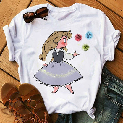 DressBetty - Cute Disney Princess Crew Neck Women's Top