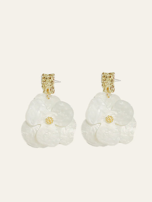 Golden Floral Dangle Earrings