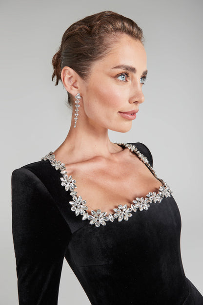 Monroe - Embellished Velvet Mini Dress