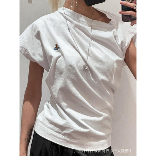 Asymmetric Drape Baby Tee