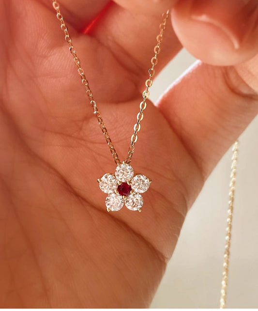 Daisy Necklace Solid 925 Silver