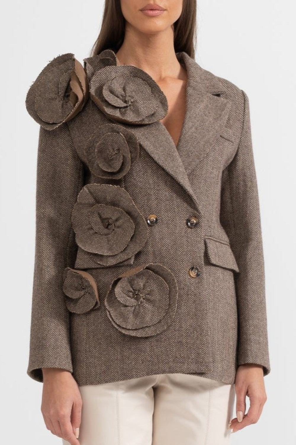 Daivya Floral Appliqué Blazer