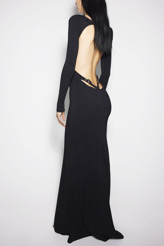 Dariusz Open Back Buckled Maxi Dress